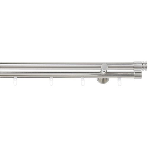4015161082549 - Kombi-Vorhangstange Mira Gr 3 silber (edelstahlfarben) L160cm Ø20mm Metall Aluminium Kunststoff Gardinenstangen 4015161082549 - Kombi-Vorhangstange Mira Gr 3 silber (edelstahlfarben) L160cm Ø20mm Metall Aluminium Kunststoff Gardinenstangen