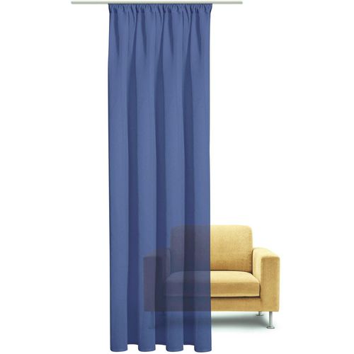 4007863634775 - Gardine Senja Gr 1 blau (petrol) Gardinen 245cm Kräuselband 140cm Polyester Fertigschal uni - nature line B140cm H245cm