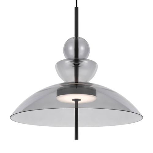 4099776057437 - LED-Hängeleuchte Bangkok Ø 40 cm hellgrau Glas