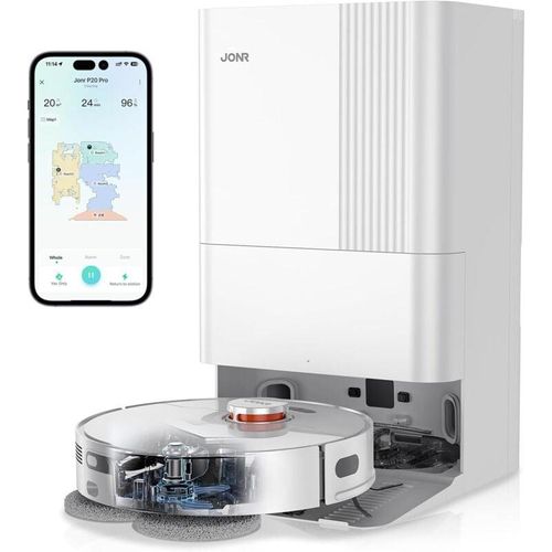 6974050310232 - Jonr - P20 Pro Saugroboter mit Wischfunktion und Hubmop 8000Pa All-in-One Reinigungsstation Hindernisvermeidung Adaptive Kantenreinigung