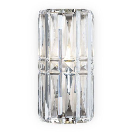 4255596718495 - Licht-erlebnisse - Wandleuchte Metall Glas E14 h 25 cm Chrom länglich Art Déco Kristall Wandlampe