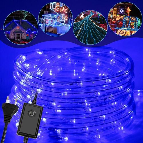 0726505968699 - Led Lichterschlauch Lichterschläuche Lichterkette Lichtschlauch Partylicht Party Garten blau-10m - blau - Tolletour