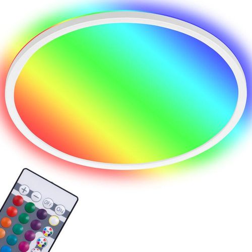 4002707385165 - Slim led Panel Fernbedienung Dimmbar rgb bunte Lichtfarben Neutralweißes Licht weiß 29 x 3 cm - Briloner