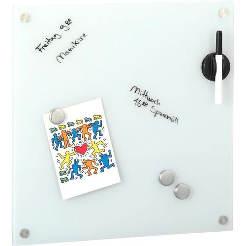 4003368116006 - Memobord 40 x 40 cm weiß Praktisches & dekoratives Memobord beschreibbar und magnetisch Material Glas inkl 3 Magneten Stift + Halter Montagematerial 4003368116006 - Memobord 40 x 40 cm weiß Praktisches & dekoratives Memobord beschreibbar und magnetisch Material Glas inkl 3 Magneten Stift + Halter Montagematerial