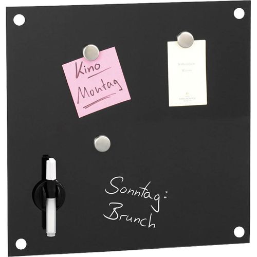 4003368116020 - Glas-Magnettafeln Glas-Memoboard schwarz 40x40cm 400 x 400 cm bruchfestes Glas Rückseite Metall Schwarz