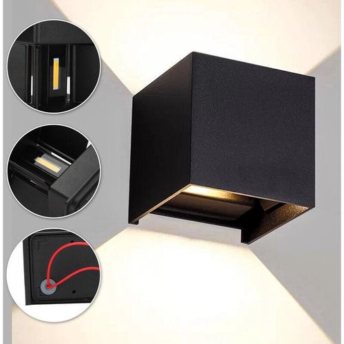 0962062169241 - Einfeben - TolleTour Applique murale led IP65 Extérieur Chambre à coucher Moderne Lampe Up Down Lampe 12W Noir Blanc Chaud 0962062169241 - Einfeben - TolleTour Applique murale led IP65 Extérieur Chambre à coucher Moderne Lampe Up Down Lampe 12W Noir Blanc Chaud