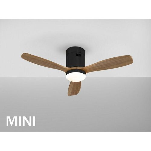 8435435333683 - Schuller Lighting - Schuller siroco mini 6-Gang-Deckenventilator ultraleise Schwarz Walnuss 3000–5000 k Fernbedienung Timer und umschaltbare