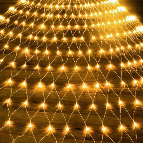 0726505968323 - Tolletour - Filet lumineux à led Guirlande Lumineuses Éclairage de Noël Rideau lumineux intérieur extérieur Décoration 8 modes IP44 Blanc chaud