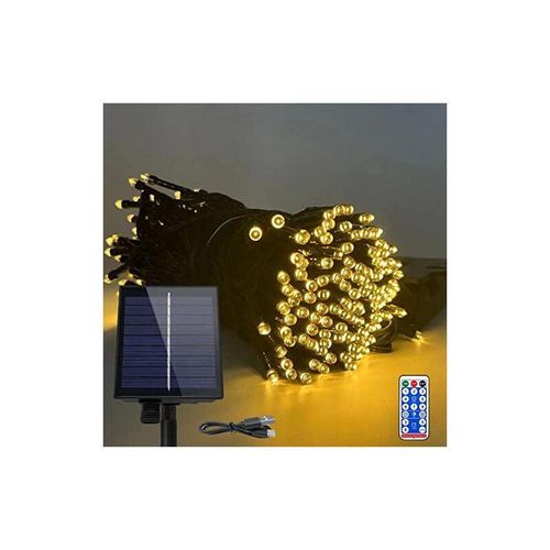 0754080631776 - Naizy - Solar Lichterkette aussen 30m 300LEDs Solar Weihnachtsbeleuchtung Warmweiß Lichtervorhang mit 8 Leuchtmodi Speicherfunktion & Timer & usb