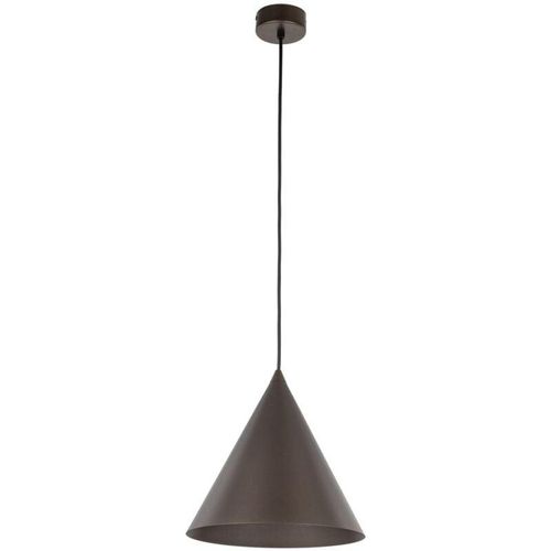 4255596700490 - Licht-erlebnisse - Hängelampe Metall E27 ø 25 cm rund h max 160 cm Braun Retro Pendelleuchte