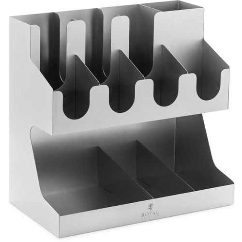 4062859165008 - Royal Catering - Ständer für Becher und Deckel Halterung Spendersystem 11 Fächer Edelstahl 4062859165008 - Royal Catering - Ständer für Becher und Deckel Halterung Spendersystem 11 Fächer Edelstahl