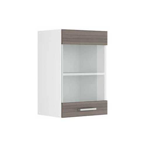 4251421930797 - Glashängeschrank R-Line 40 cm Weiß Edelgrau modern Vicco