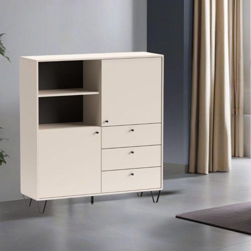 0711709075809 - Toscohome - Sideboard mit Türen Schubladen und offenem Fach Farbe Kaschmir 1236x135H cm - aldo