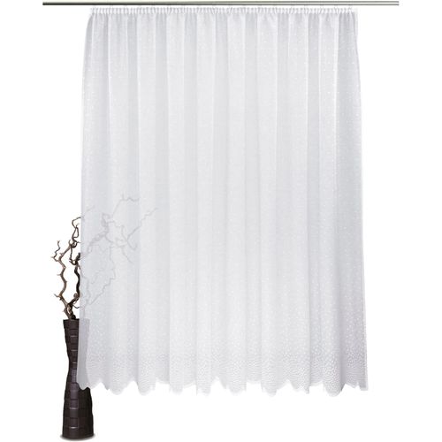 4032107314465 - Gardine VHG Layla Gardinen Gr 245 cm Kräuselband 450 cm weiß Kräuselband Jacquard Wirkgardineweiß