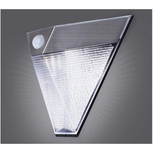 8711387170102 - Smartwares - Dreieckige led Solar Außenleuchte Bewegungsmelder Edelstahl Downlight IP43