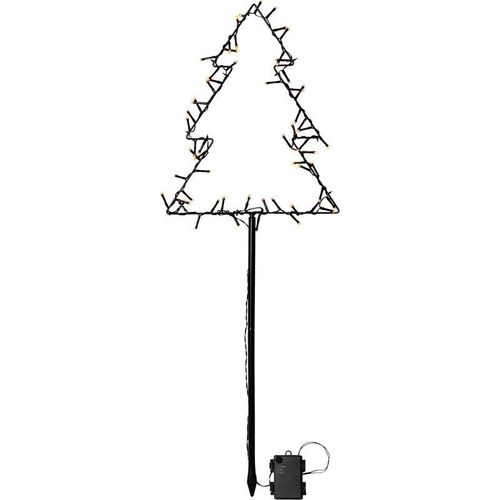 7391482044440 - Star Trading LED Weihnachtsbaum Spiky von Star Trading Christbaum aus Metall in Schwarz mit Beleuchtung warmweiß für außen mit Erdspieß Timer Höhe 90 cm IP44