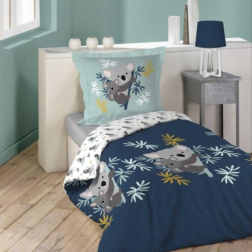 3574386437042 - Douceur Dintérieur - Koala-Kinderbettwäsche-Set – Marineblau – 140 x 200 cm – Baumwolle