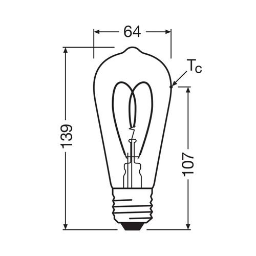 4058075836983 - OSRAM LED Vintage ST64 E27 49W 922 Heart Filament gold dim