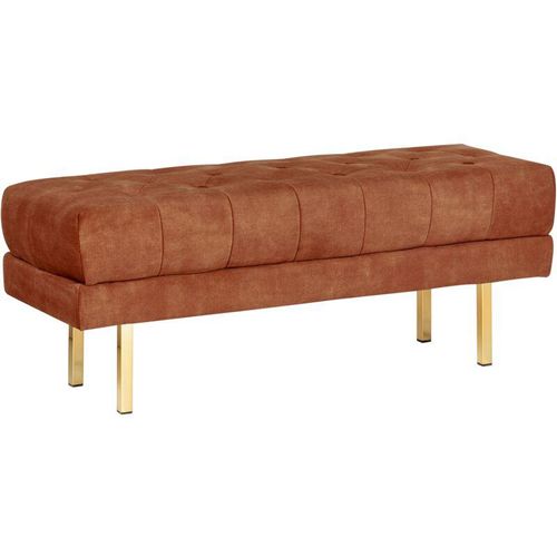 4255664879431 - Bettbank Dunkelrot aus Samtstoff Gesteppt Knopfheftung 117 cm mit Goldenen Beinen Elegant Sitzbank für Schlafzimmer Flur Garderobe Wohnzimmer