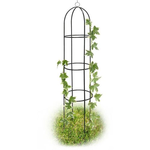 4052025100193 - Rankobelisk beschichtetes Metall 190 cm witterungsbeständige Garten Rankhilfe für Rosen und Blumen grün - Relaxdays