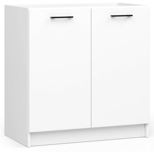 5901738168091 - Akord - Niedriger Küchenschrank Küchenschrank für Waschbecken 80 cm S80 modularer weiß   weißer Lima 1 Regale 2 Türen1