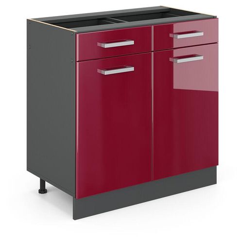 4066731389803 - Küchenunterschrank R-Line Bordeaux Hochglanz 80 cm ap Eiche Vicco 4066731389803 - Küchenunterschrank R-Line Bordeaux Hochglanz 80 cm ap Eiche Vicco