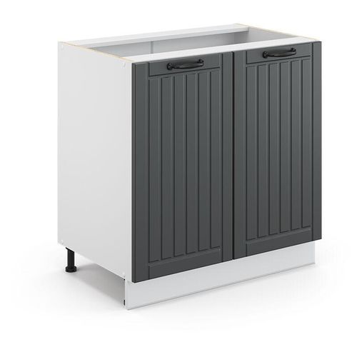 4066731388783 - Spülenunterschrank Fame-Line Anthrazit Landhaus 80 cm mit Regal ap Anthrazit Vicco