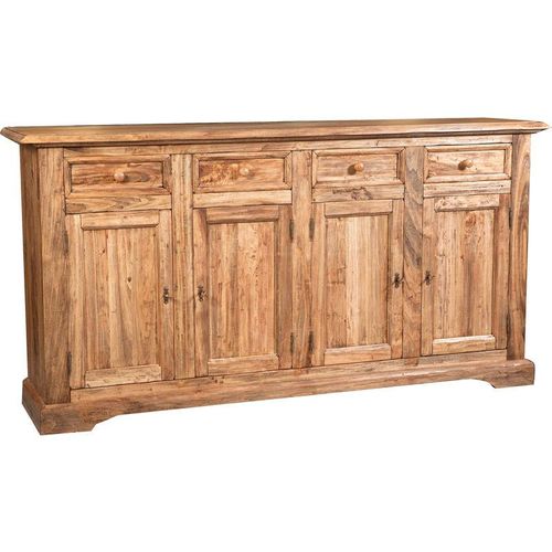 3000005150158 - Biscottini - Küchenschrank im Country-Stil aus massivem Lindenholz mit natürlichem Finish L202xPR45xH103 cm Made in Italy