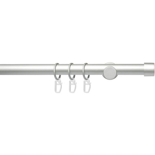 4016318373619 - Gardinenstange Fertigstilgarnitur 20 mm Power Endkappe Gardinenstangen Gr L 160 cm Ø 2 mm 1 St 1 läufig grau (aluminiumfarben) Gardinenstange Komplett