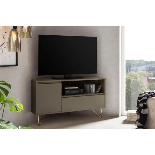 4251744806700 - TV-Board SALESFEVER Sideboards Gr B H T 100 cm x 58 cm x 50 cm grau Ecklösung TV-Kommode matt lackiert Push-to-open Funktion