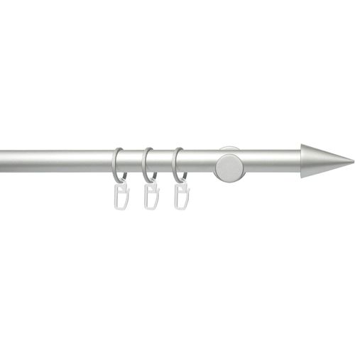 4016318373336 - Gardinenstange Fertigstilgarnitur 20 mm Power Spitze Gardinenstangen Gr L 240 cm Ø 2 mm 1 St 1 läufig grau (aluminiumfarben) Gardinenstangen Gardinenstange Komplett