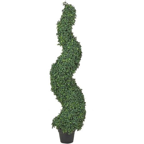 4255664858214 - Beliani - Künstliche Topfpflanze Spiralbaum grün Kunststoff Blätter Material Metall Konstruktion 120 cm Dekoration für Innen und den Außenbereich