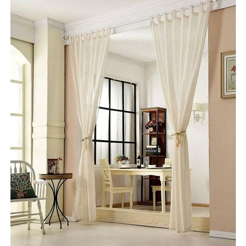 4250367200742 - Woltu - 2er-Set Gardine Schlaufenschal transparent Leinenoptik creme 140x245 cm - creme 4250367200742 - Woltu - 2er-Set Gardine Schlaufenschal transparent Leinenoptik creme 140x245 cm - creme