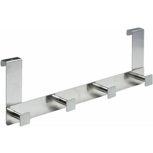 4008057856591 - Hettich - Türgarderobe 4 Haken 400 x 135 x 60 cm Edelstahl eckig Hakenleiste