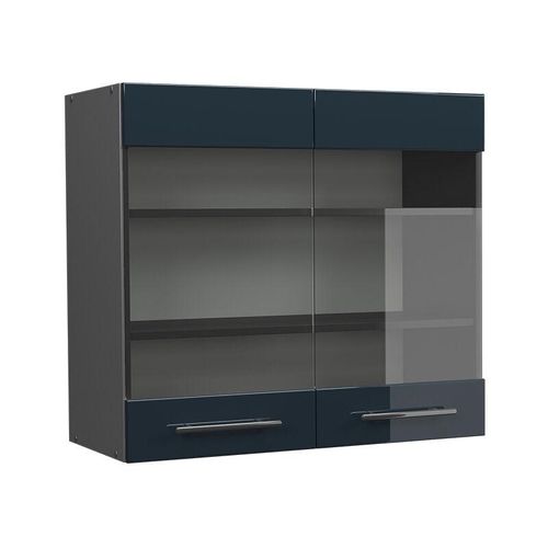 4066731406654 - Glashängeschrank Fame-Line Anthrazit Dunkelblau Hochglanz 80 cm