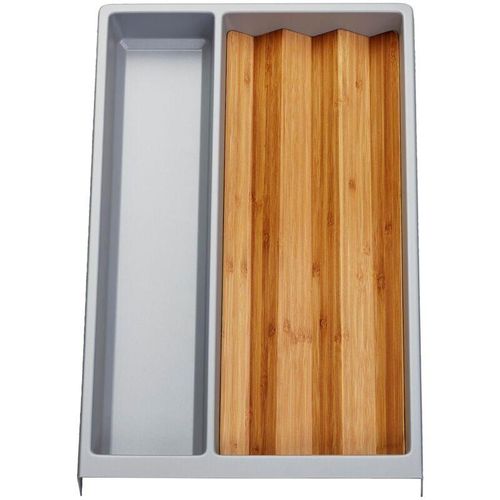 4066143103936 - Mehrzweckeinsatz separado Individual silbergrau genarbt (300 x 474 x 51 mm) Schubladeneinsatz ab 40cm Schrankbreite inkl Bambus Gewürzeinsatz von