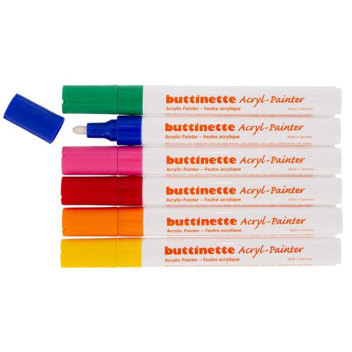4058896257608 - Acryl-Painter Grundfarben Stärken 4 mm   1–5 mm 6 Stifte