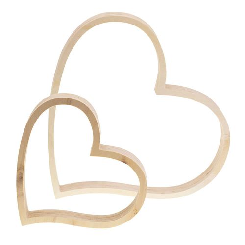 4058896310907 - Herzen aus Holz 30 cm und 20 cm 2 Stück