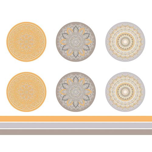 4058896305200 - Stoff-Coupon Mandala taupe orange
