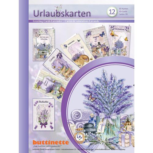 4041437892093 - 3D-Bastelmappe Lavendel für 12 Karten