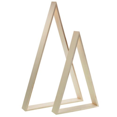 4058896139829 - Bäume aus Holz 55 cm und 41 cm 2 Stück