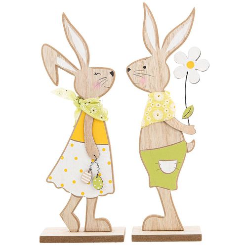 4058896297413 - Deko-Hasen gelb-grün 30 cm 2 Stück