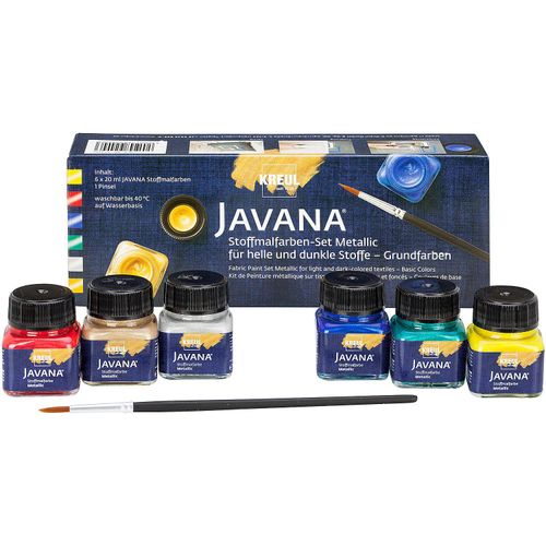 4000798924003 - Javana Stoffmalfarben Metallic Set 6 x 20 ml helle & dunkle Stoffe Textiles Gestalten - Kreul 4000798924003 - Javana Stoffmalfarben Metallic Set 6 x 20 ml helle & dunkle Stoffe Textiles Gestalten - Kreul