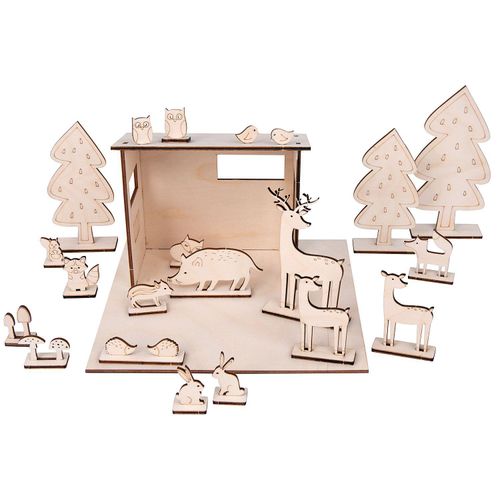 4006166301322 - Holzbausatz Waldtiere 45-tlg beige