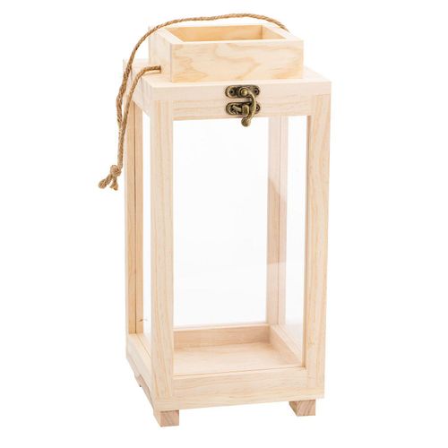 4058896286622 - Laterne aus Holz 32 x 15 x 15 cm