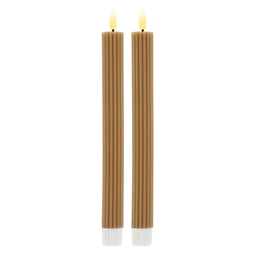8720194671306 - LED-Stabkerzen aus Echtwachs mit 6h Timer 245 cm 2 Stück