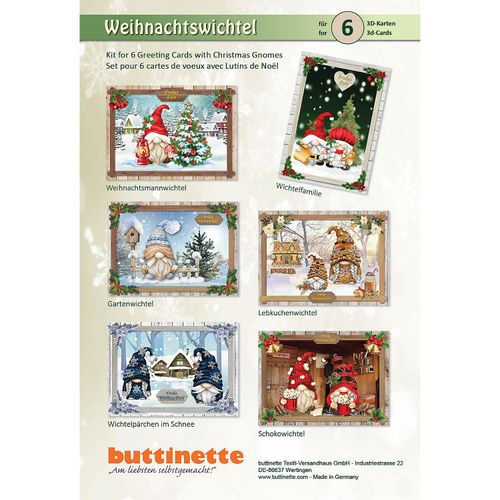4041437847406 - 3D-Bastelmappe Weihnachtswichtel für 6 Karten 4041437847406 - 3D-Bastelmappe Weihnachtswichtel für 6 Karten