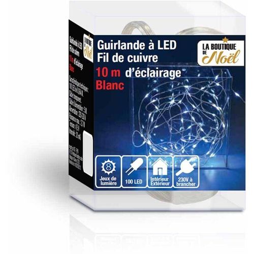 3701358205617 - OSE - la boutique de Noël - LED-Lichterkette mit elektrischem Kupferdraht Grau 10 mètres