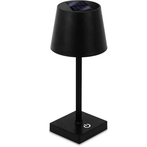 4262371537752 - Spetebo - led Solar Akku Touch Leuchte warm weiß - 26 x 11 cm - Garten Kunststoff Tischlampe in schwarz - Garten Deko Beleuchtung für Terrasse Balkon