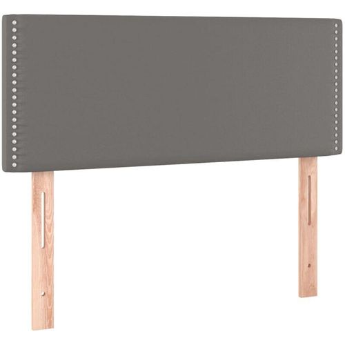 8720287282044 - Bonnevie - led KopfteilBetthaupt Grau 100x5x78 88 cm Kunstleder vidaXL